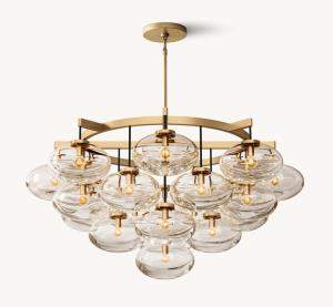 Wholesale Clear Crystal Brass Chandelier 48&quot; Glass Round Chandelier 155W from china suppliers