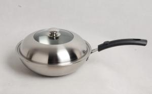 Wholesale Stainless steel wok by tri-ply cookware SHONLI-F-04,30cm with bakelite handle from china suppliers