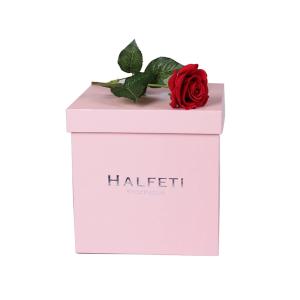 Wholesale Square Pink Flower Packing Chipboard Gift Boxes With Logo Silver Foiled from china suppliers