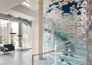 Wholesale Modern Curved Basement Stairs Laminated Tempered Glass Luxury Staircase Design from china suppliers