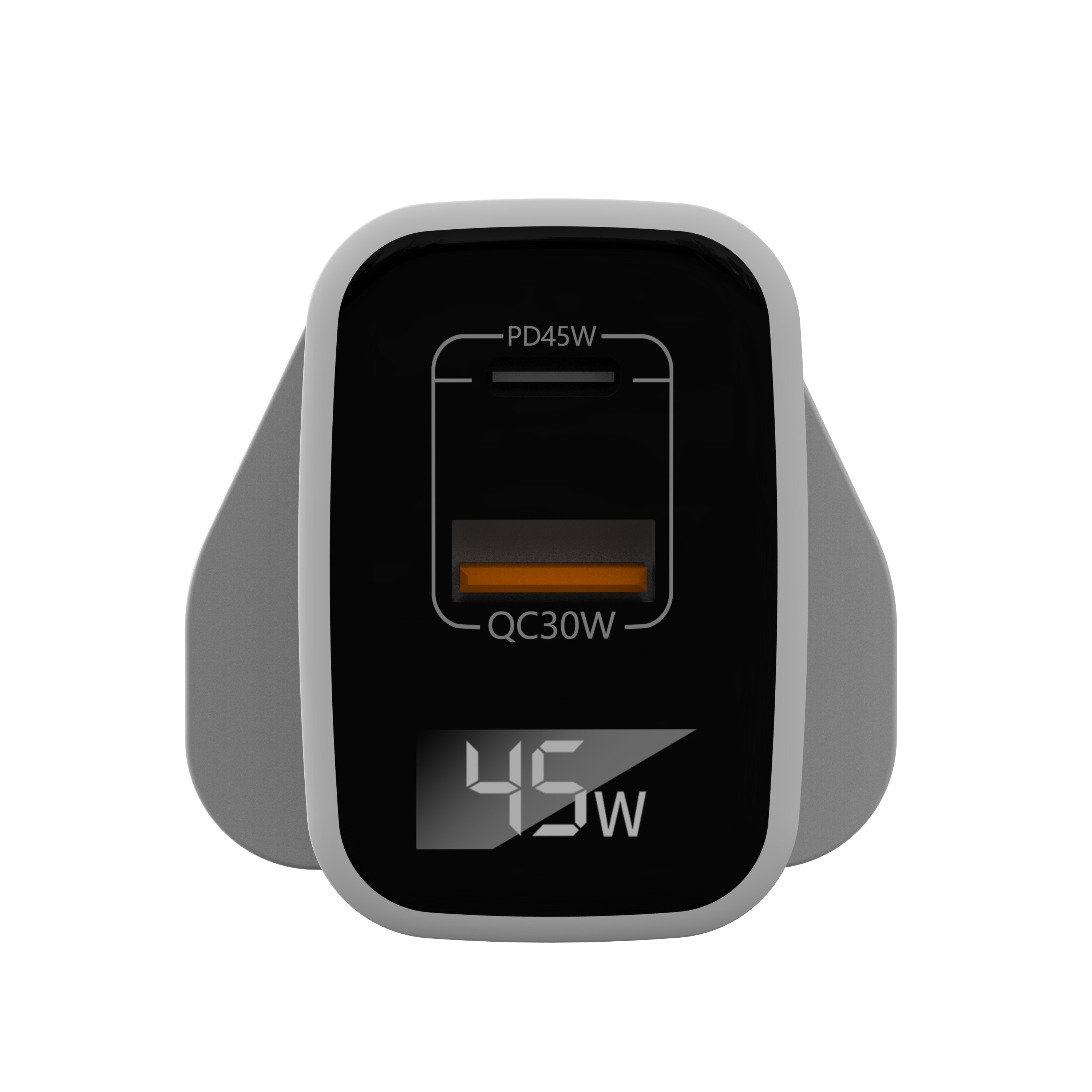 45W GaN Fast Charging USB C Charger Display Color Adapter For Laptops, Smart Phones, Tablets And Thousands
