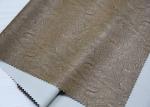 Light Brown Twotone Embossed Leather Fabric , Embossed PU Coated Leather