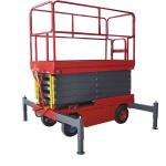 Red Mobile Hydraulic Platform 12m Mobile Aerial Lift 500KG Capacity