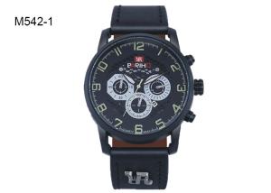 Wholesale BARIHO Men's Quartz Watch Unisex Weekender Black Brown Leather Strap M542 from china suppliers