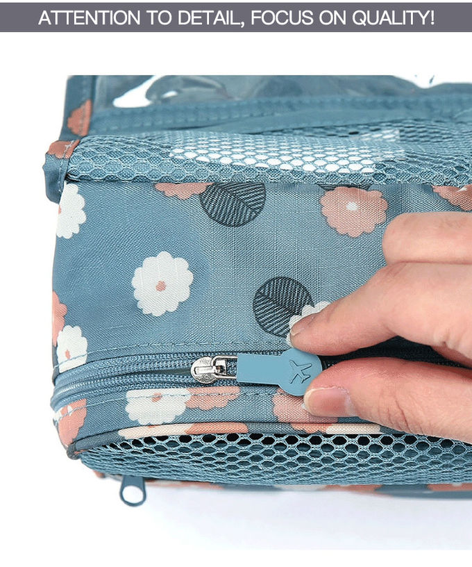 Digital Printing Flower Pattern Cosmetic Travel Organizer Bag