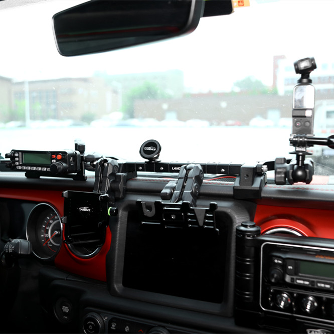 Black Anodizing Aluminum Guide Rail for Jeep Wrangler JL on Dashboard Fitting Position
