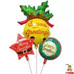 Wholesal New 2023 Christmas Hat Bell Gift Box Aluminum Film Balloon Merry