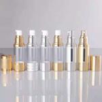 15ml 20ml 30ml 50ml 100ml airless window bottle covered with Silver Gold