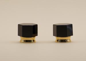 Wholesale Nut Shape Black Color Perfume Lid Hexagon Shape With Gold Aluminum Collar from china suppliers