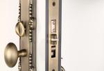 Antique Brass Door Handles Single Cylinder Luxury Handleset Zinc Alloy