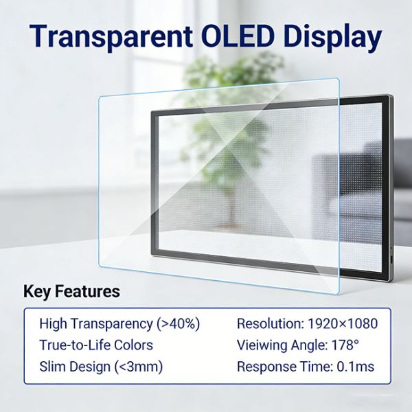 Indoor Use Factory Price 20.8 inch transparent display oled Panel Advertising OLED Digital Signage Display for Exhibition Hall