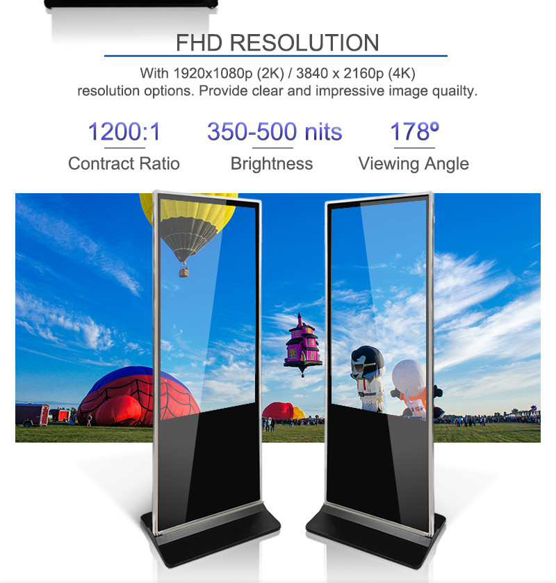 55" Touch Screen Indoor Digital Signage Android Windows OS 2 Update Modes
