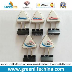 China Hot Sale Triangular Custom Logo Handle W/Metal Black Binder Clip on sale