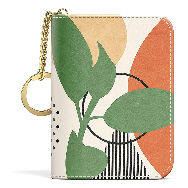 Custom Printing Wallet Mobile Credit Card Holder with Keychain and Portefeuille Femme