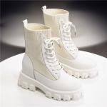 Genuine Leather ODM Flat Platform Ankle Boots Waterproof Motorcycle Boots