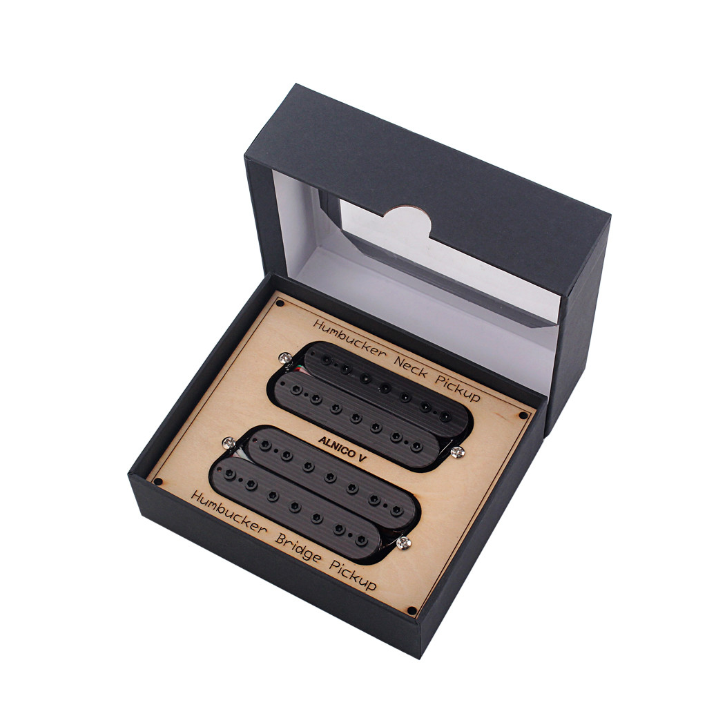 7 Strings Alnico V Humbucker Pickup Double Coil Pickup Set Hex Nut Adjustable Pole Pieces Electric Guitar