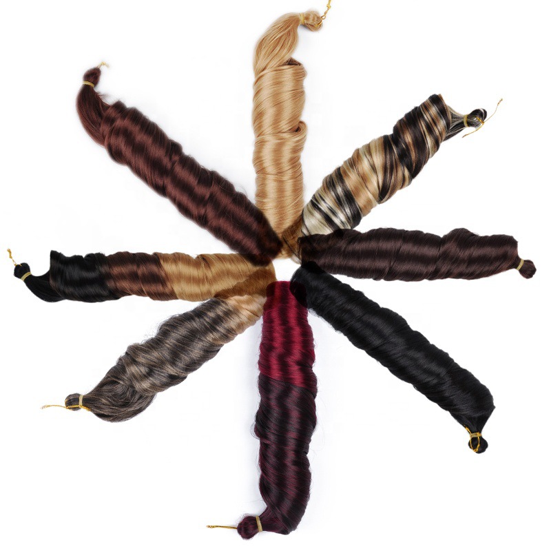 Synthetic Crochet Braids Hair Extensions In Solid And Ombre Colors For Black Women