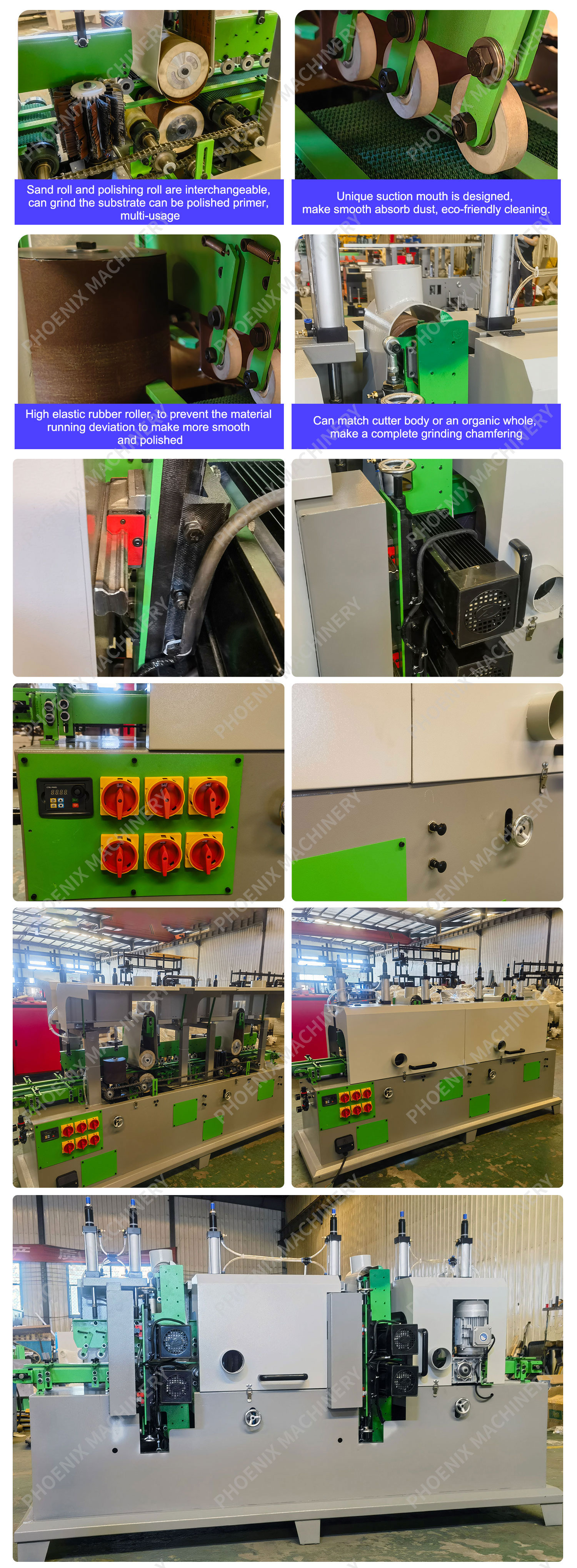 350mm Four-Side Sanding Polishing Machine PS8130 Thickness 10-120mm Weight KG 760 KG