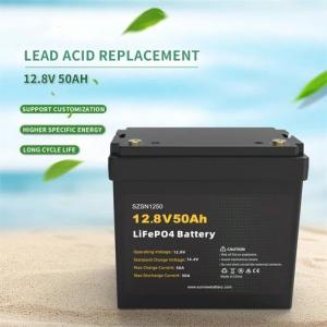 Wholesale Deep Cycle Lead Acid Replacement Battery LiFePo4 12V 50AH Energy Storage Battery from china suppliers