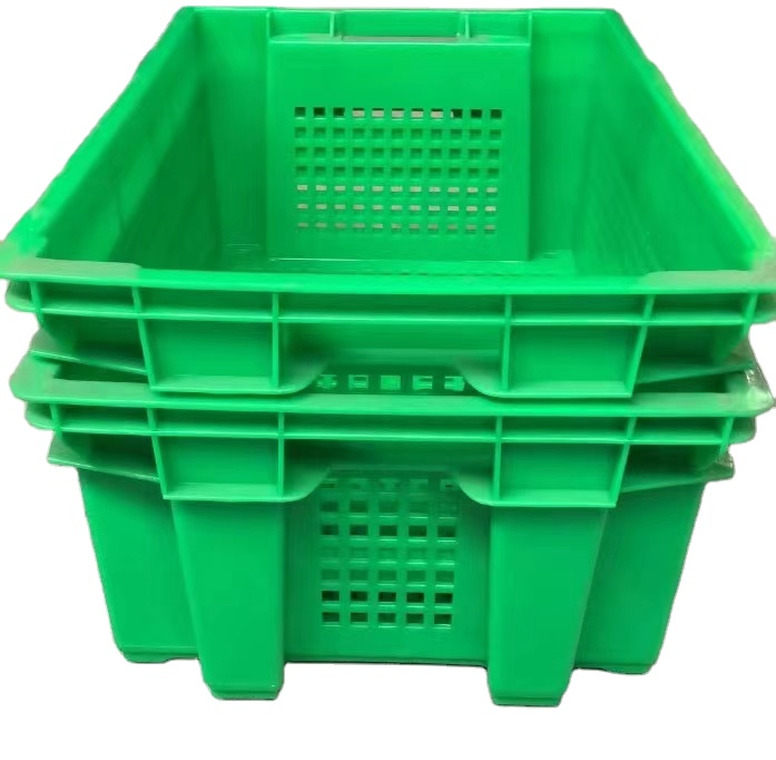 Customized Logo Mesh Plastic Crate for Nestable Stackable Plastic Turnover Basket