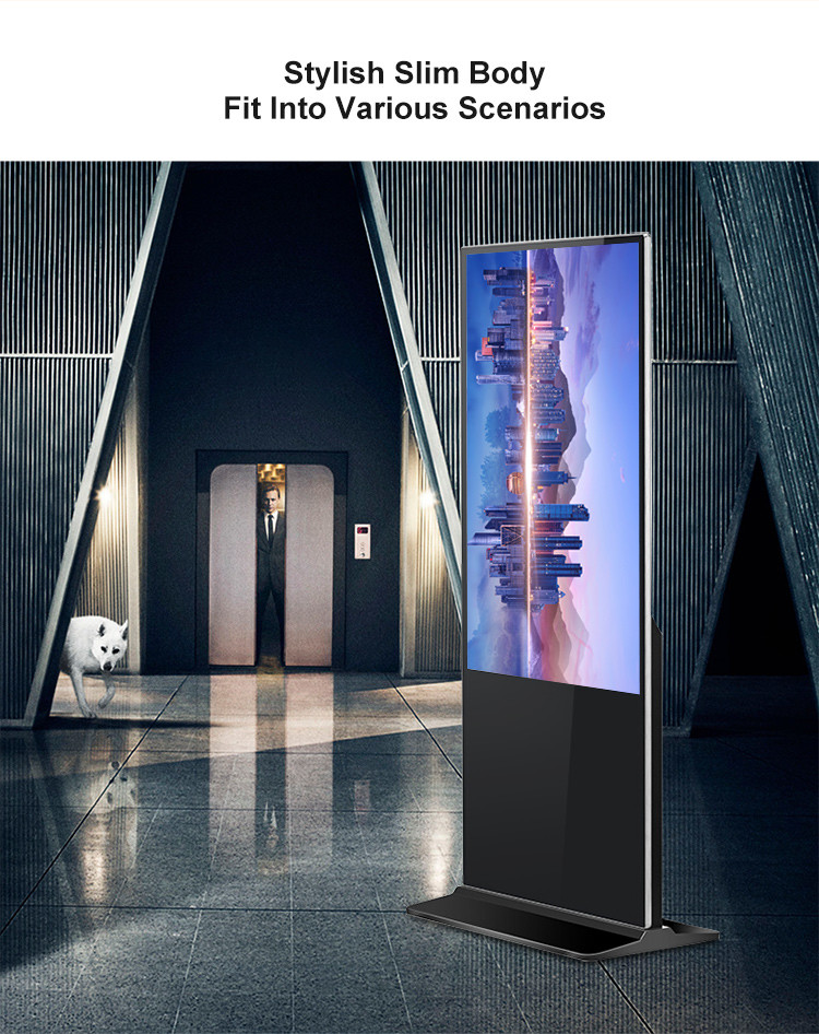 55 Inch Floor Standing LCD Advertising Player Interactive Touch Screen Kiosk