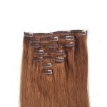 Full Cuticles Brazilian Peruvian Virgin Human Hair Machine Weft Clip In Hair