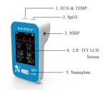 2.4'' TFT Screen Pet Dog Cat Vital Signs Monitor Bluetooth Animal Health