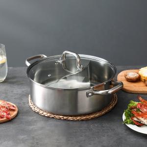 Wholesale Chinese Style 2 Compartments Kitchen Pots Induction Cooker Hot Pot 304 Stainless Steel Soup Pot With Divider from china suppliers