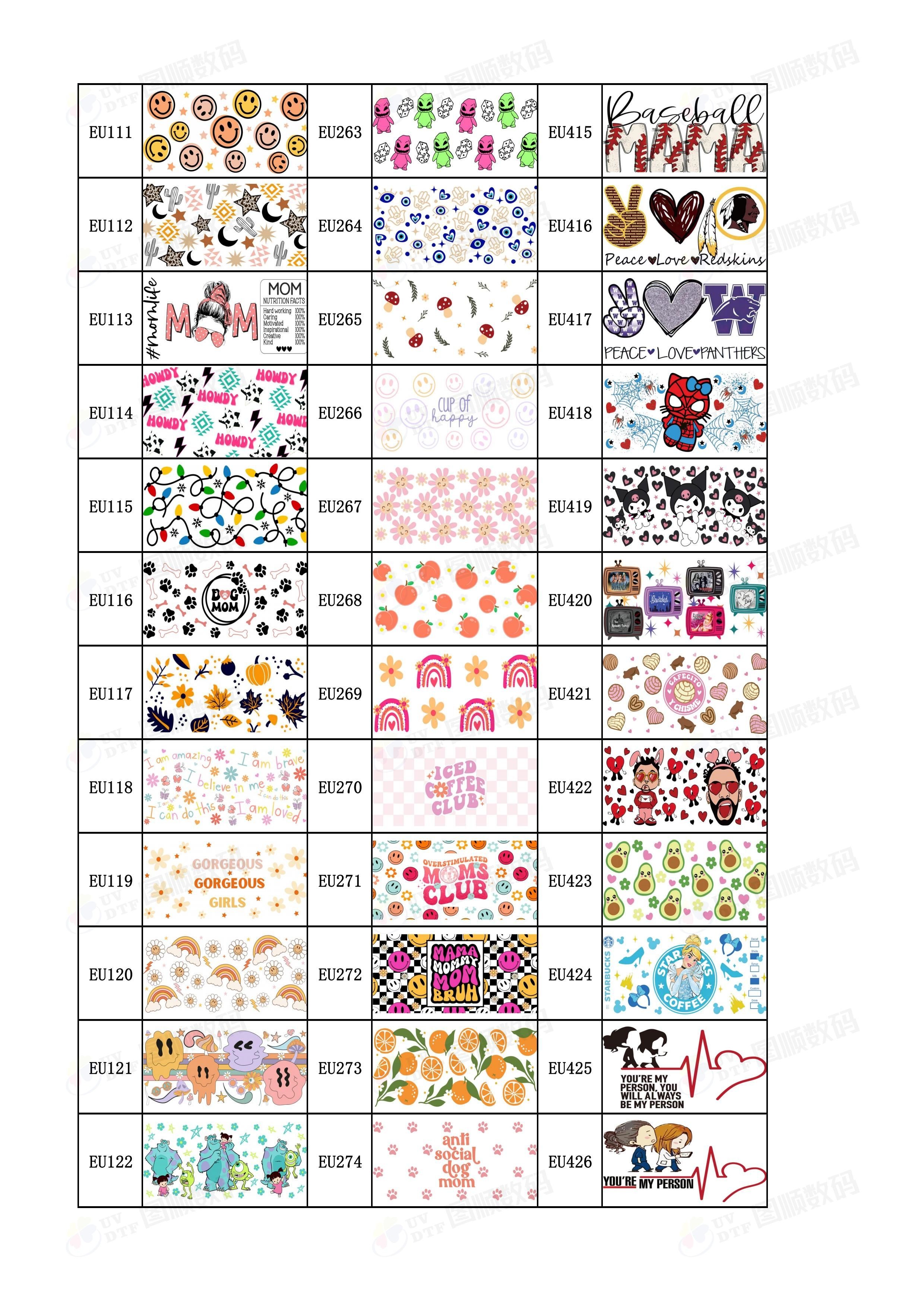 UVDTF packaging custom UV transfer stickers 16oz cup sleeve 24oz stickers DTF transfer waterproof labels