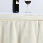 Romantic Ivory Disposable Plastic Table Skirts Extra Fluffy For Wedding Ceremony