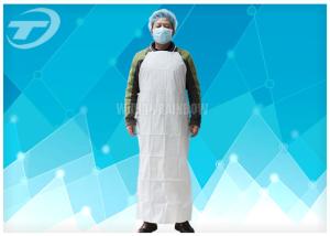Wholesale Plastic Coated Aprons Waterproof 43 Gsm / Disposable White Coats from china suppliers