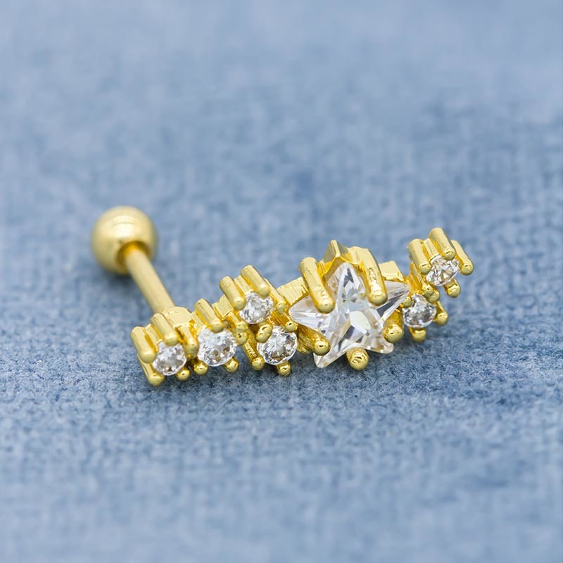 6mm 316 Stainless Steel Ear Piercing 3pcs Gold Studs For Women