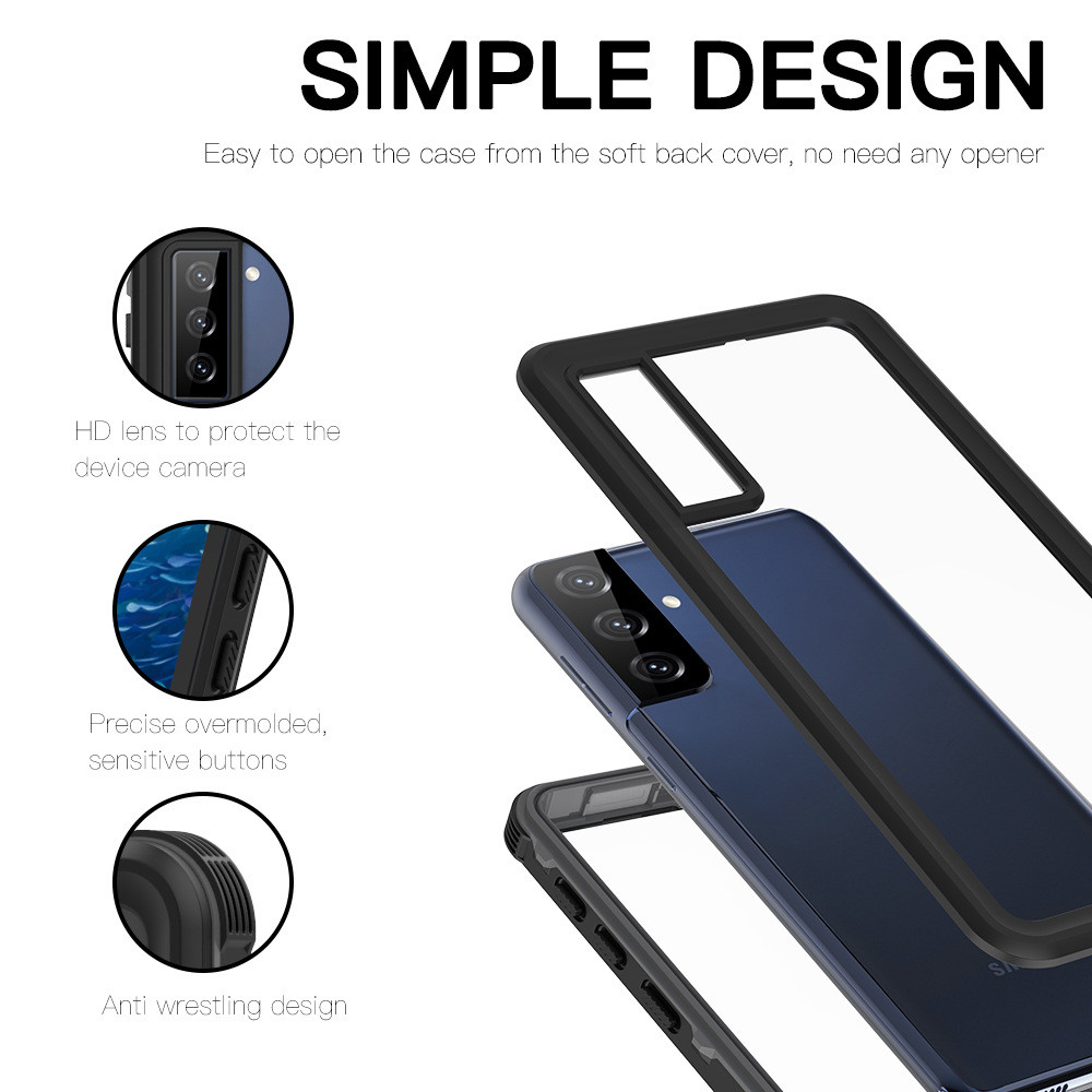 Anti Slip Waterproof Phone Case Full Body Closure Shockproof Edges For Samsung Galaxy S21