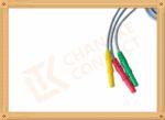 Durable Din Style Safety 3 Lead Ecg Cable With PU Material , IEC Standard