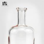 WHISKY 750ml Clear Flint Glass Bottle with Classical Round Design and Glass