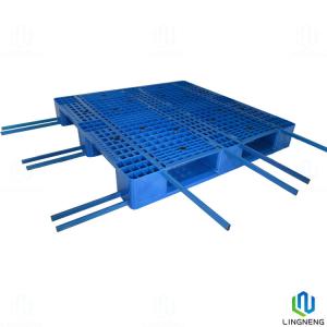 Wholesale 3 Runners Heavy Duty Plastic Storage Pallets 1200*1200*160mm With Steel Tubes from china suppliers