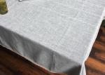 Customized Patchwork Decorative Table Cloths Gray / Ivory Cotton Linen