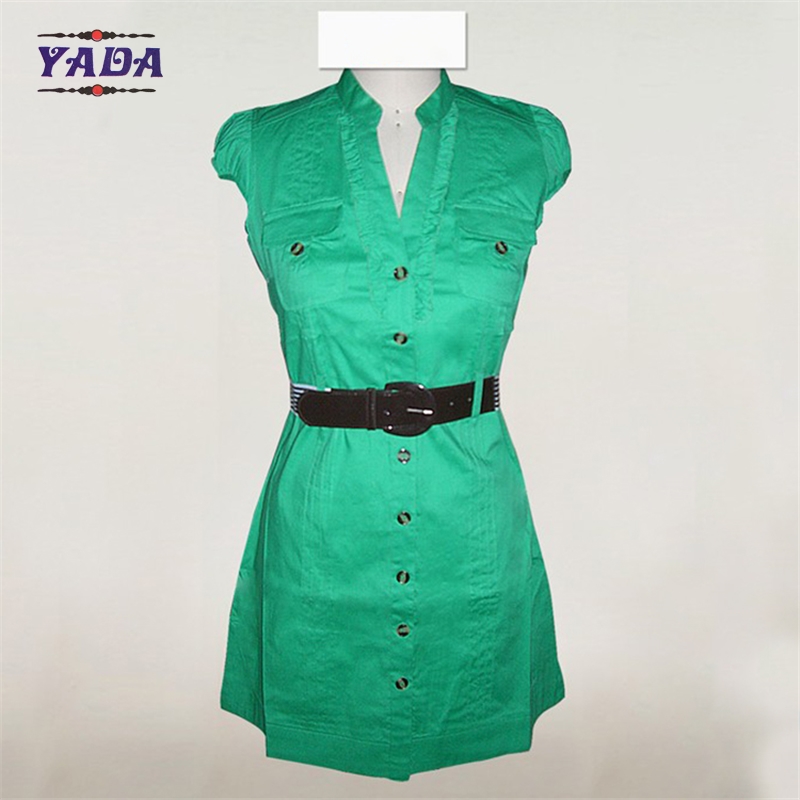 Cotton spandex cap sleeve women's clothing summer women dress ladies office wear with low price