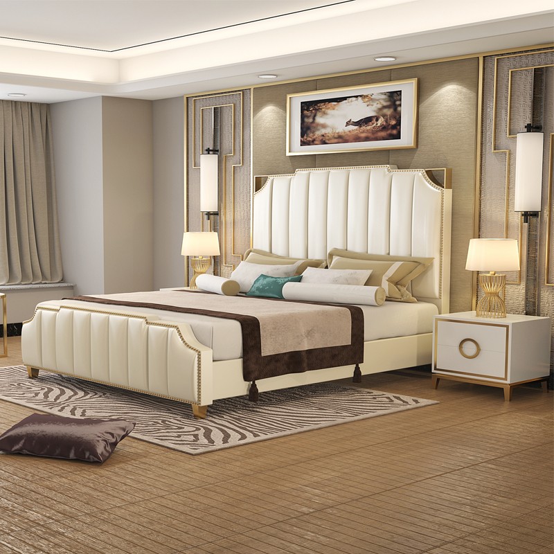Flat MDF Bed Design White Bed SZ-C023