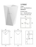 Diamond Shape Modern Pedestal Sink , Ivory / White Pedestal Sink Anti Pollution