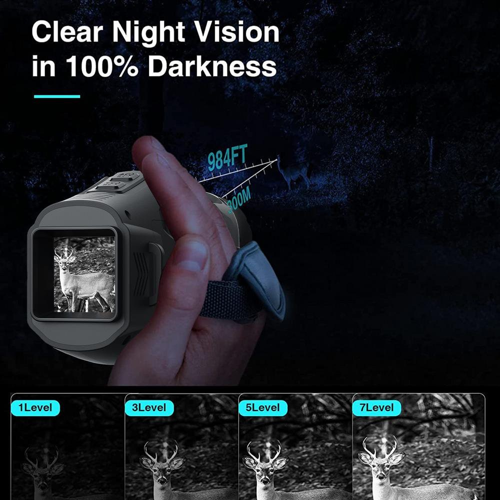 Red Low Light Digital Infrared Goggles Binoculars Hunting Night Vision