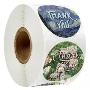 Wholesale Stationery Sticker Labels Printable Seals Pink Thank You Logo Stickers Pastry Wrapping 1 Inch from china suppliers