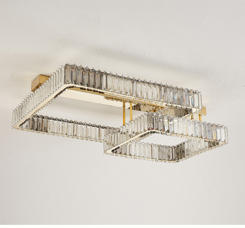 Luxury Living Room Smart Led Chandelier Modern Hall Glossy K9 Crystal Ceiling Chandelier(WH-CA-104)