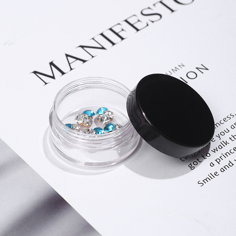 Acrylic 5g 10g 15g 20g 30g Clear Loose Powder Jar Container with Black Lid Customized Colors Eco Friendly Industrial Cosmetic