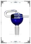 14MM Male Joint Blue Glass Honey Bucket Brosilicate Glass Bong Bowls With Carb
