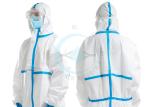 White Non Woven Isolation Gown , Disposable Medical Coverall With Hood
