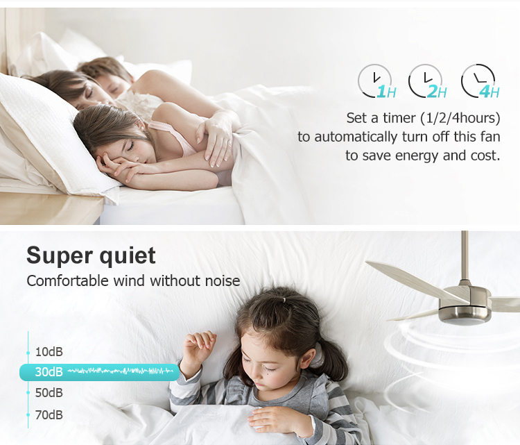 48 Inch ABS Blades LED Ceiling Fan with Colorful Design and 3 Color LED Lighting