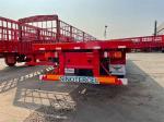 Red 3X16T Flatbed Trailer Semi Truck 40ft Flatbed Semi Trailer For Bulk Cargo
