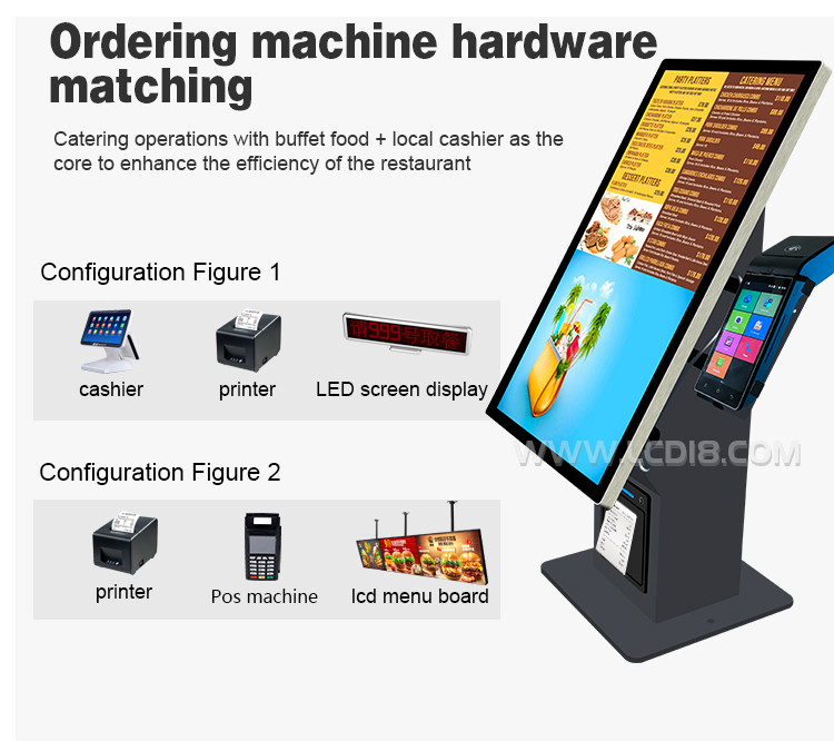 21.5 Inch Desktop Capacitive Touch Screen Self Service Automatic Order Kiosk