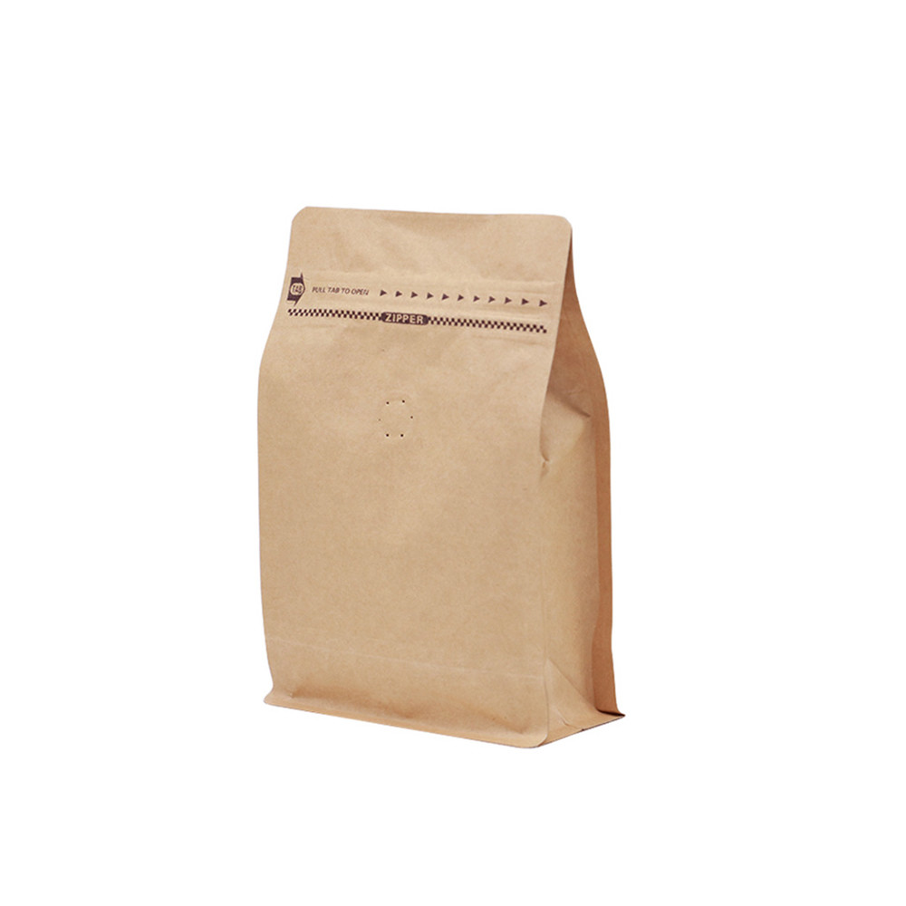 Transparent window zipper top kraft paper packaging bag Side Gusset stand up coffee pouch